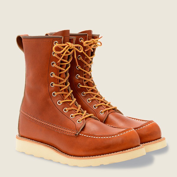 Red Wing Mens Heritage Boots - Classic Moc – 8-inch Legacy Leather - Brown - UKX190283